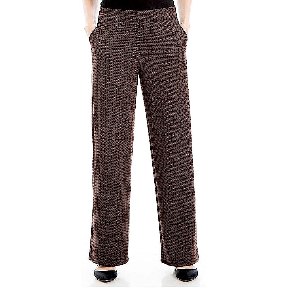 NWT Max Studio London Brown Mid Rise Wide Leg Full Pants Size XS
